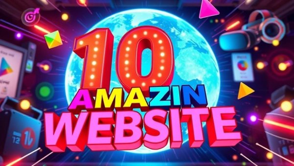 Vibrant graphic promoting amazing websites, featuring digital elements and colorful text.
