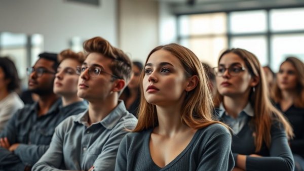 Young individuals listening attentively at seminar, Kids Start Business context.