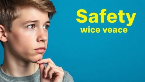 Thoughtful man with safety message on blue background, Food Recall Notices.