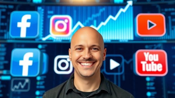 Content marketing social media trends and strategies visualized with icons.