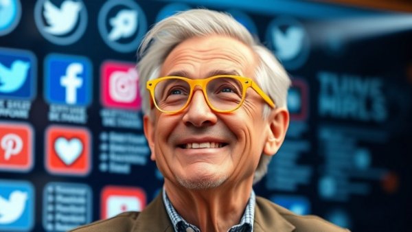 Smiling man promoting website copy that attracts clients in a webinar.