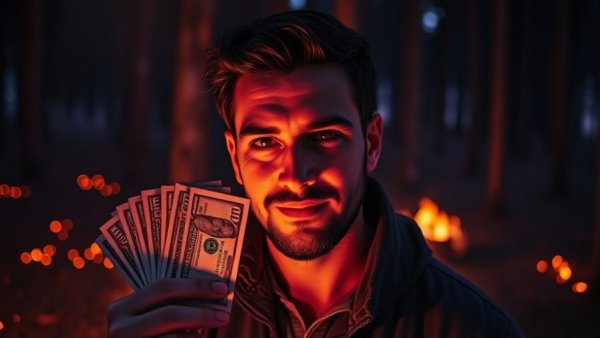 Engaging man by campfire illustrating digital content strategy.