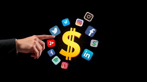 Influencer marketing profitability trap with social media icons.