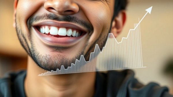 Close-up of person discussing Google Ads success with financial graph.