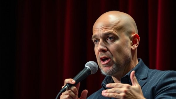 Confident speaker discussing why most brands are invisible online.