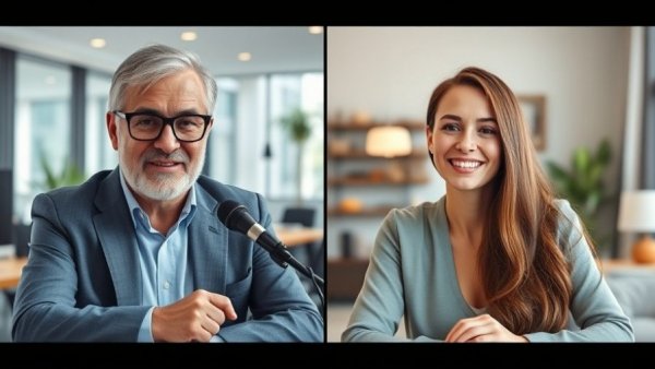 AI Performance Reporting Bing discussion on split screen video call.