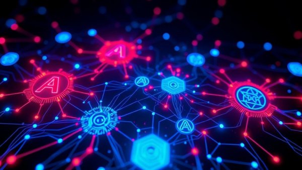 AI solutions for business owners: interconnected digital circuit and glowing AI symbols.