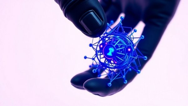 AI discoveries in 2026: Futuristic structure held by gloved hand.