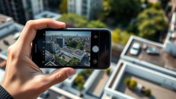 Capturing urban view with Samsung cutting-edge camera on smartphone.