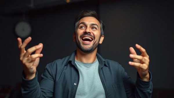 Enthusiastic man gesturing passionately indoors for Pet Lovers Tips.