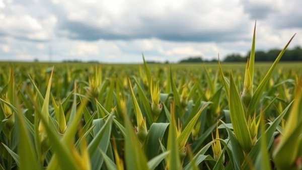 Local Ohio news: Close-up of Ohio soybean field with trade impact.