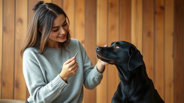 Woman demonstrating dog grooming techniques indoors, How Groomers Identify Your Dog’s Coat.