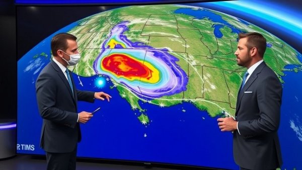 Miami Valley Forecast weather report with meteorologist and satellite radar map.