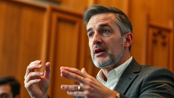 Speaker discussing building karma in business with emphasis.