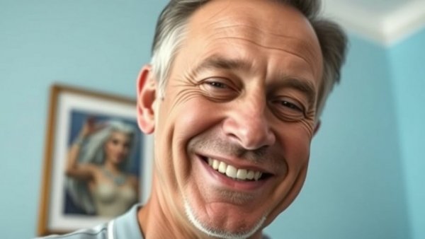 Middle-aged man discussing senior citizens sleep tips with a gentle smile.