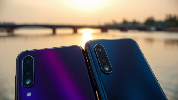 Close-up of Xiaomi 17 Ultra camera module with river background.