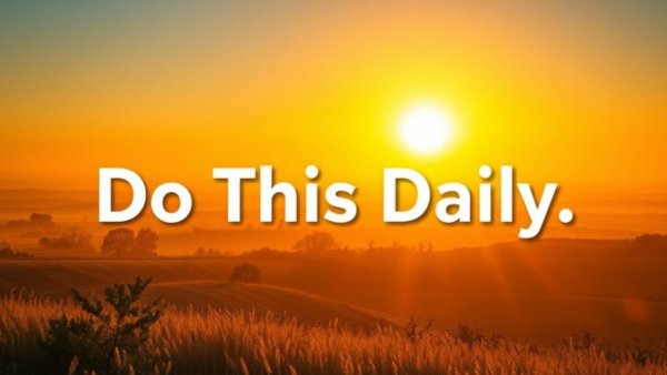 Sunrise with motivational text highlighting health benefits of getting outside early.