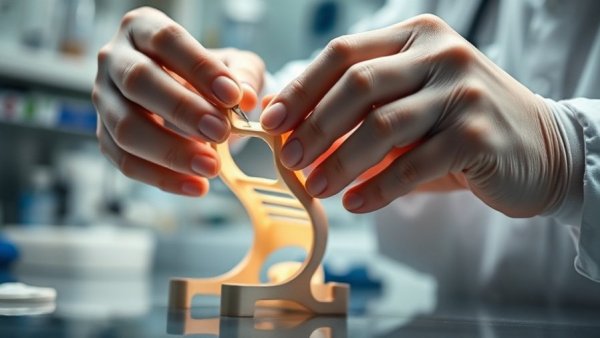 Hands crafting orthotic device in clinical lab setting