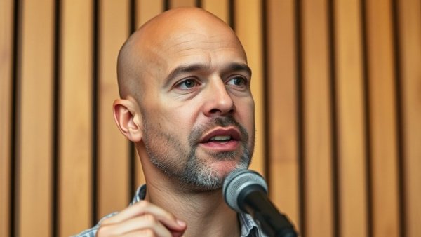 Engaging speaker discussing Search Engine Optimization.