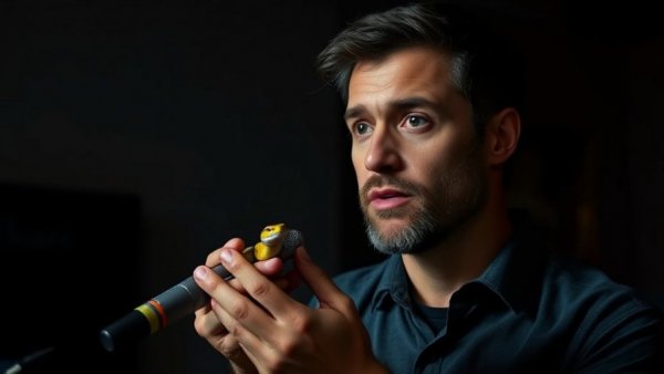 Man handling a pet snake, dim room, feeding a pet snake.