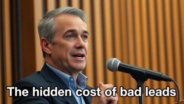 Engaging speaker discussing hidden costs of bad leads.