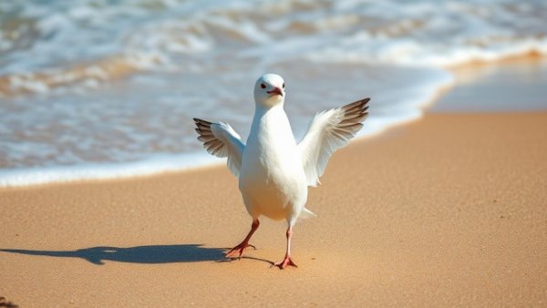 Funny bird on beach, perfect for funny animal videos 2026.