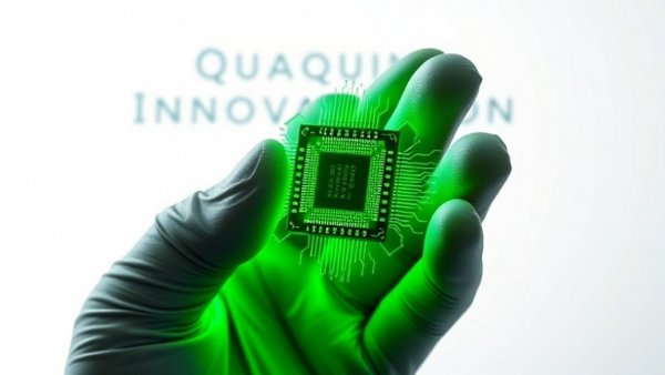 Quantum computing breakthroughs represented by a glowing chip.