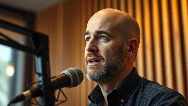 SEO Marketing expert speaking in a podcast setting.