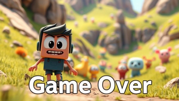 Cartoon character in vibrant 3D world with pets, pet comedy theme.