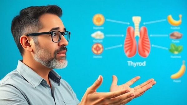 Informative health discussion on iodine causing Hashimoto's, featuring thyroid image.