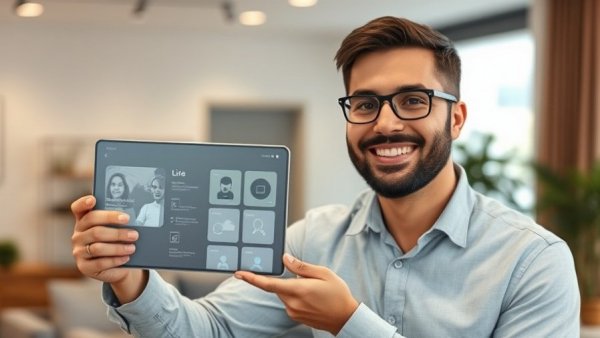 NotebookLM Technology guide presented by smiling person with modern UI.