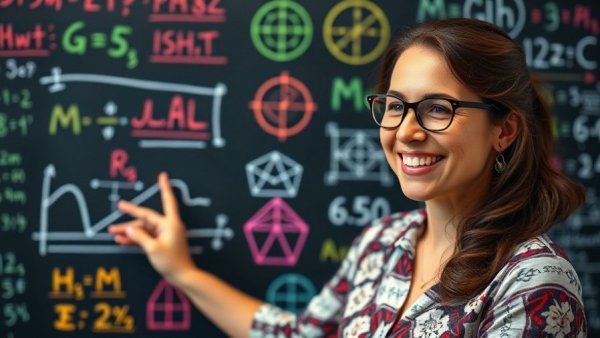 Linear algebra concepts in machine learning illustrated on a blackboard.