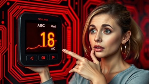 Stop High A1C concern with rising graph and woman.