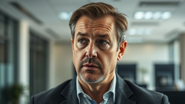 Contemplative middle-aged man with text overlay on natural health.