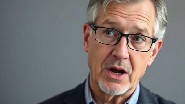 Middle-aged man discussing health and wellness with focus.