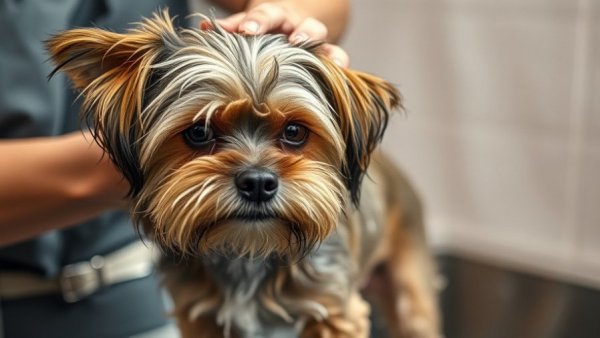 Dog receiving a bath, demonstrating how to take care of a dog.