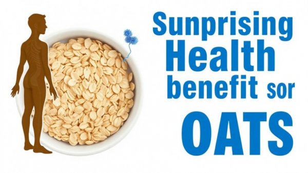 Surprising oats health benefits illustration with oatmeal and research.