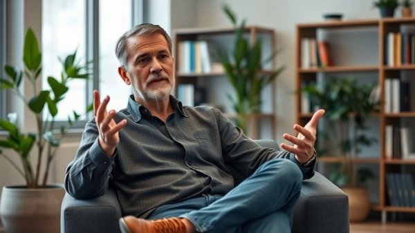 Middle-aged man discussing Top AI Tools of 2026 in an office environment.