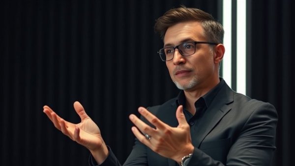 SEO Marketing expert discussing strategies in a professional setting.