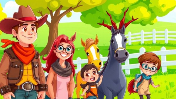 Colorful cartoon characters promote children's health stories.