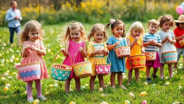 Dayton Ohio News Easter egg hunt event with kids and baskets.