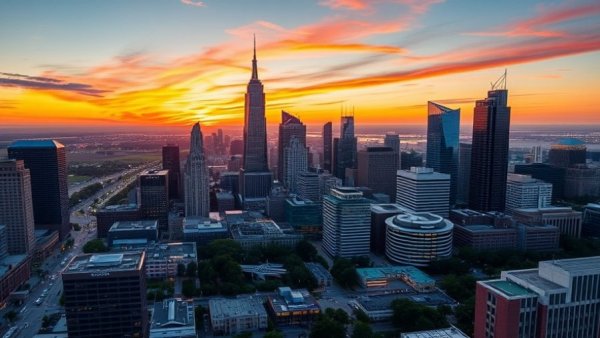 Local Ohio news graphic with cityscape and QR code.