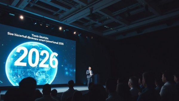 AI Uncovered: Futuristic space presentation with holographic display.