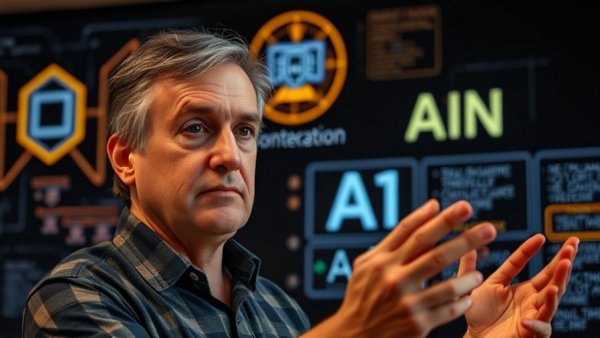 Middle-aged man explaining AI technical debt with diagrams.