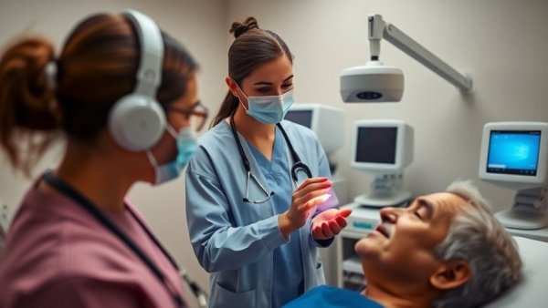 Healthcare professional explaining Class 3B laser therapy benefits