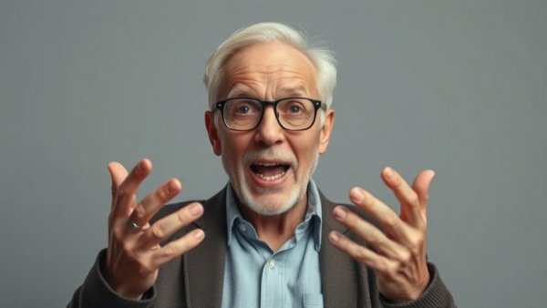 Man enthusiastically discussing healthy foods and reducing visceral fat.