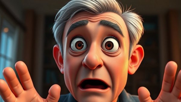 Surprised man with fire in eyes, signifying cybersecurity threats and defenses.