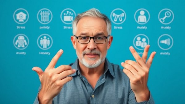 Explaining acupressure for emotional health with anxiety depiction.