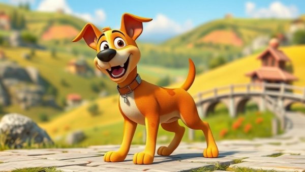 Funny pet cartoons featuring a playful animated dog.