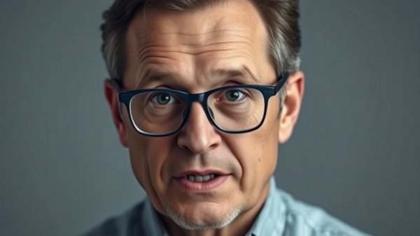 Middle-aged man discusses health and wellness in a video.